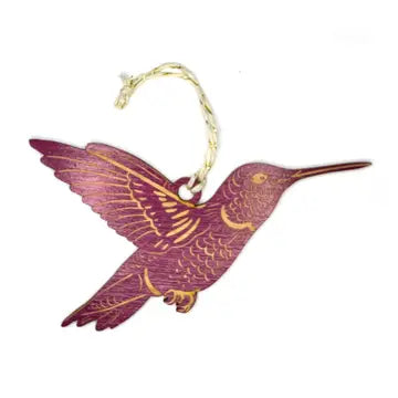 Wooden Hummingbird Ornament - Large