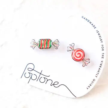 Mismatched Vintage Christmas Candy Stud Earrings