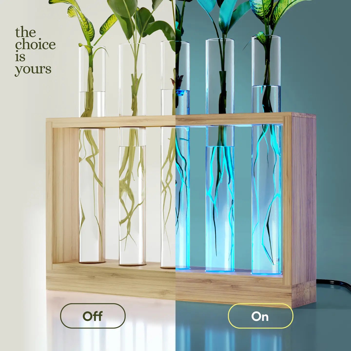Light Up Bamboo Vial Air Planter