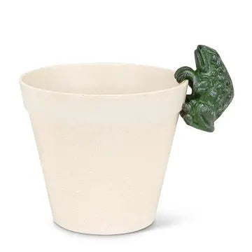 Climbing Frog Pot Hanger 3" Antique Green