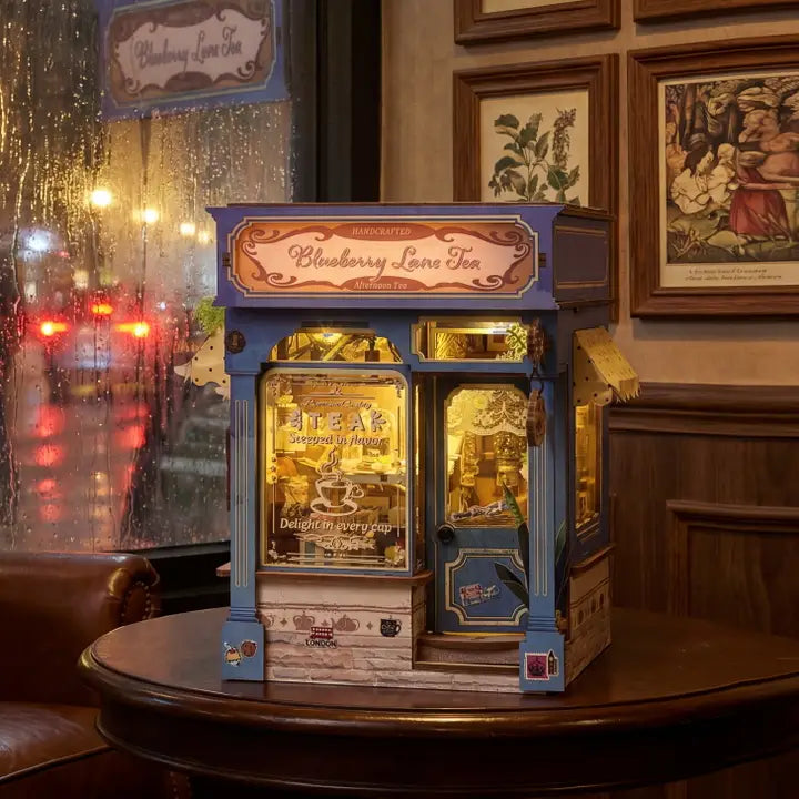 DIY Miniature Book Nook Kit: Blueberry Lane Tea