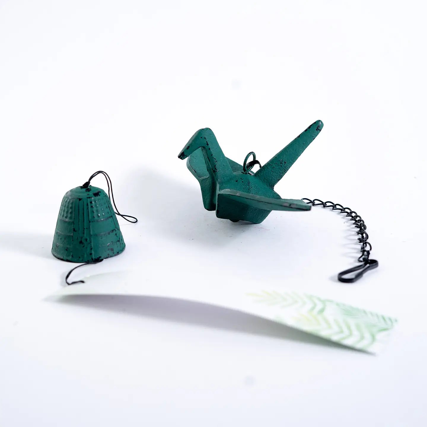 Origami Crane Furin Bell Cast Iron Windchime