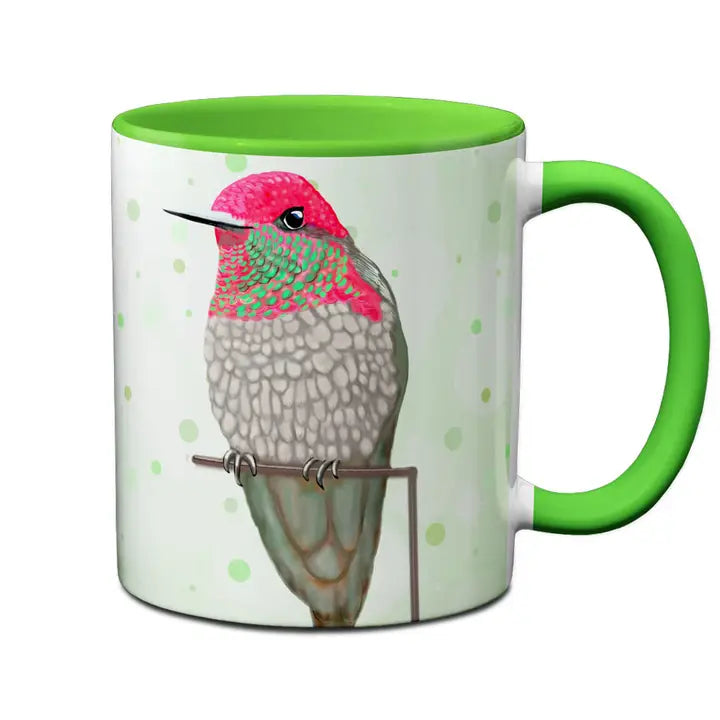 Hummingbird Drinking Green Mug