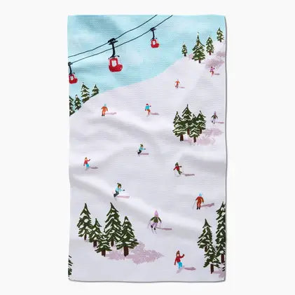 Geometry Tea Towel: Winter Skiing Trip