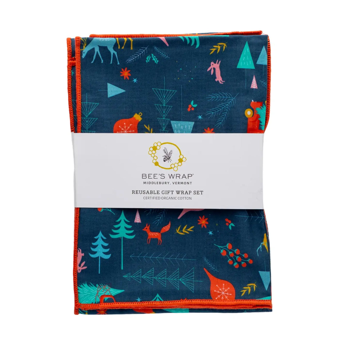 Cotton Reusable Gift Wrap Winter Wonderland