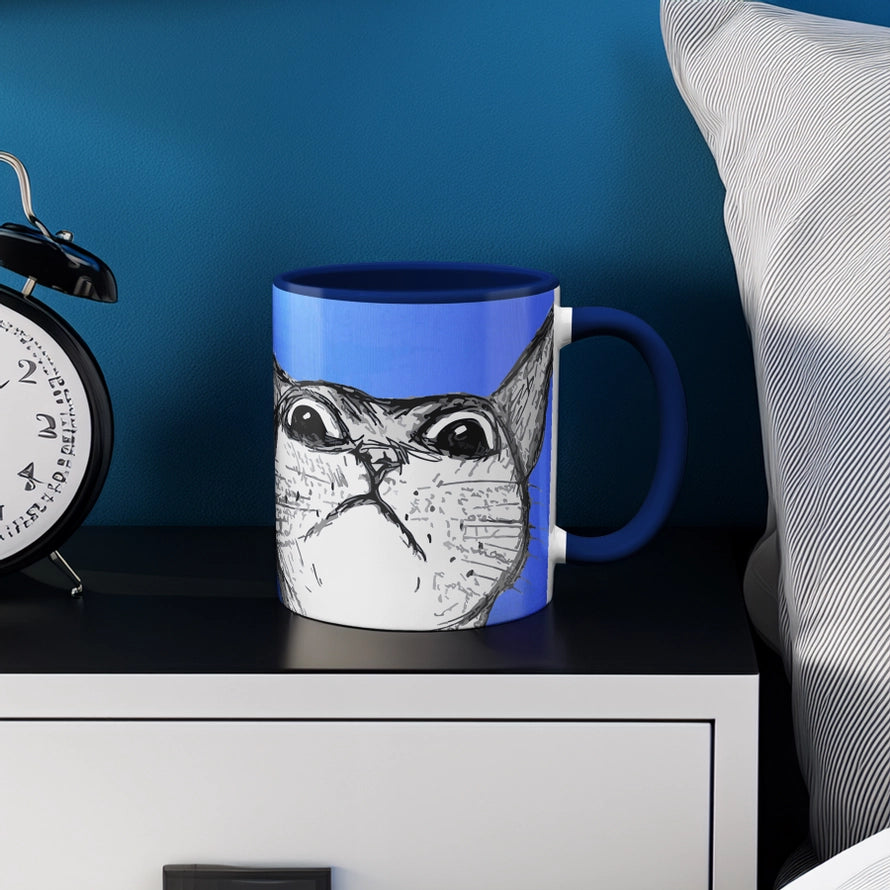 Peeking Cat Asleep Human Mug
