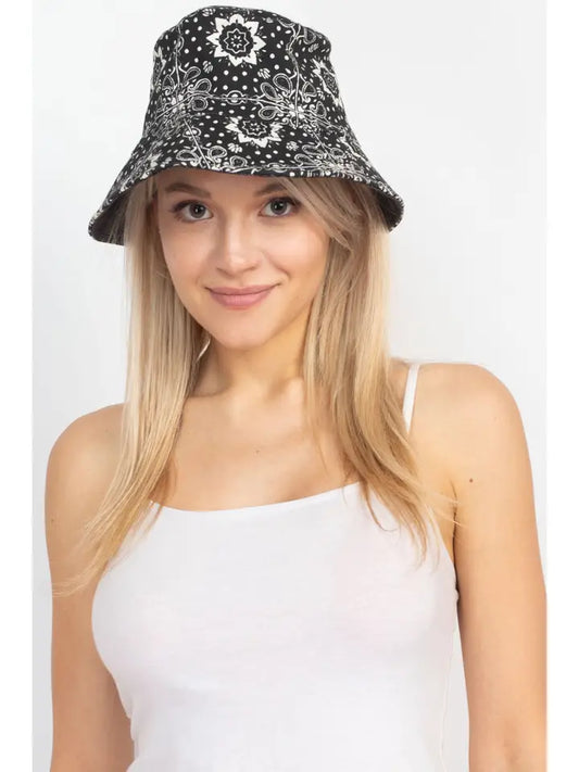 Paisley Black Bucket Hat