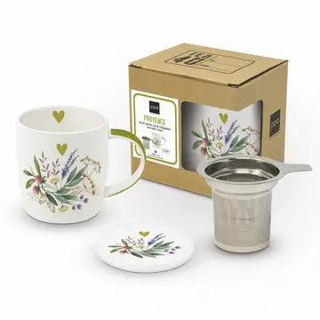 Tea Mug w/Lid & Strainer Provence