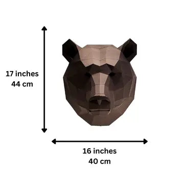 Papercraft Bear Head Wall Art 3D Origami