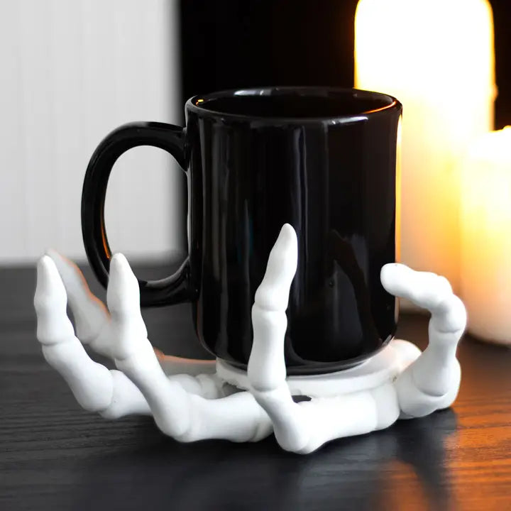 Gothic Halloween Skeleton Hand Coaster/Candleholder