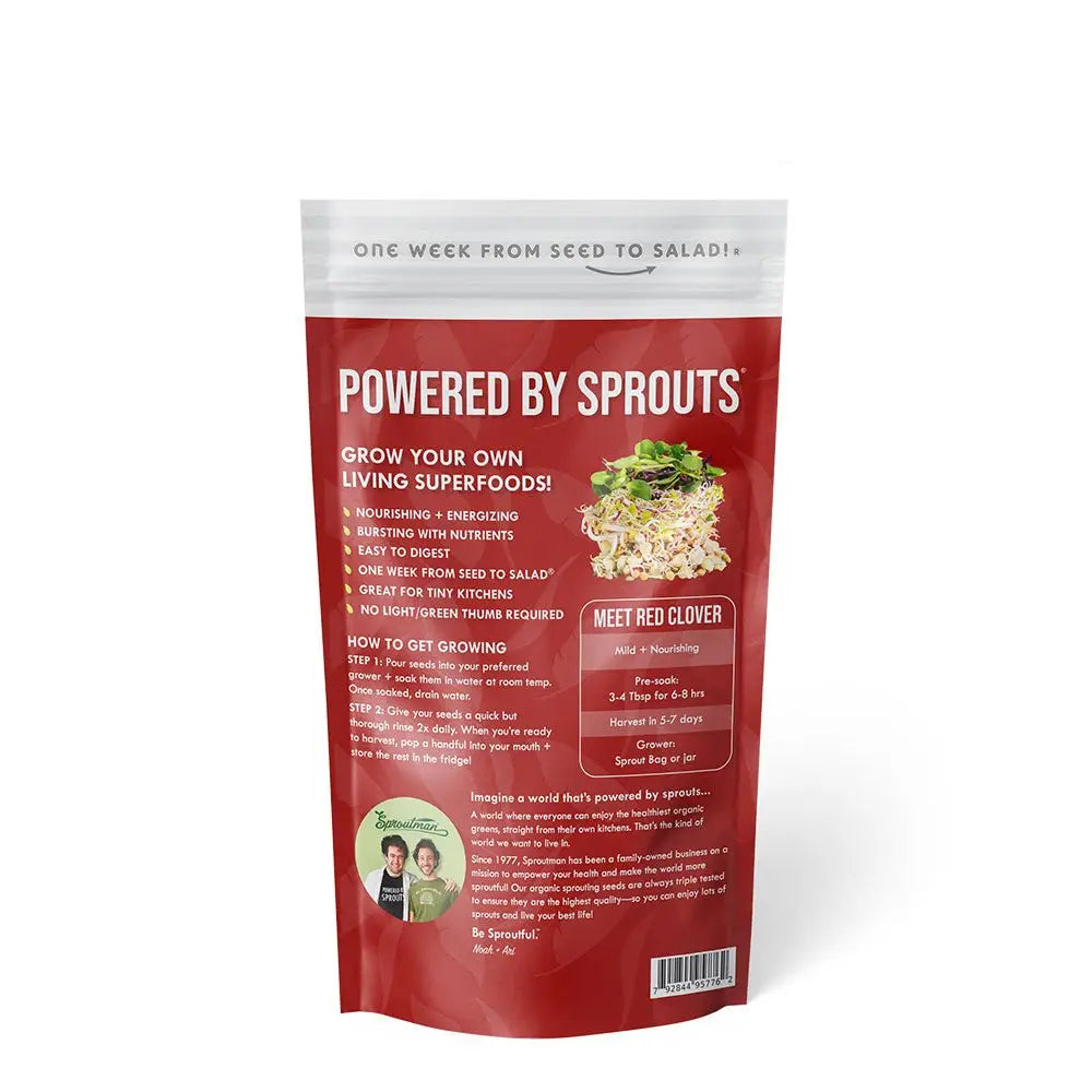 Organic Red Clover Sprouting Seeds 8 oz