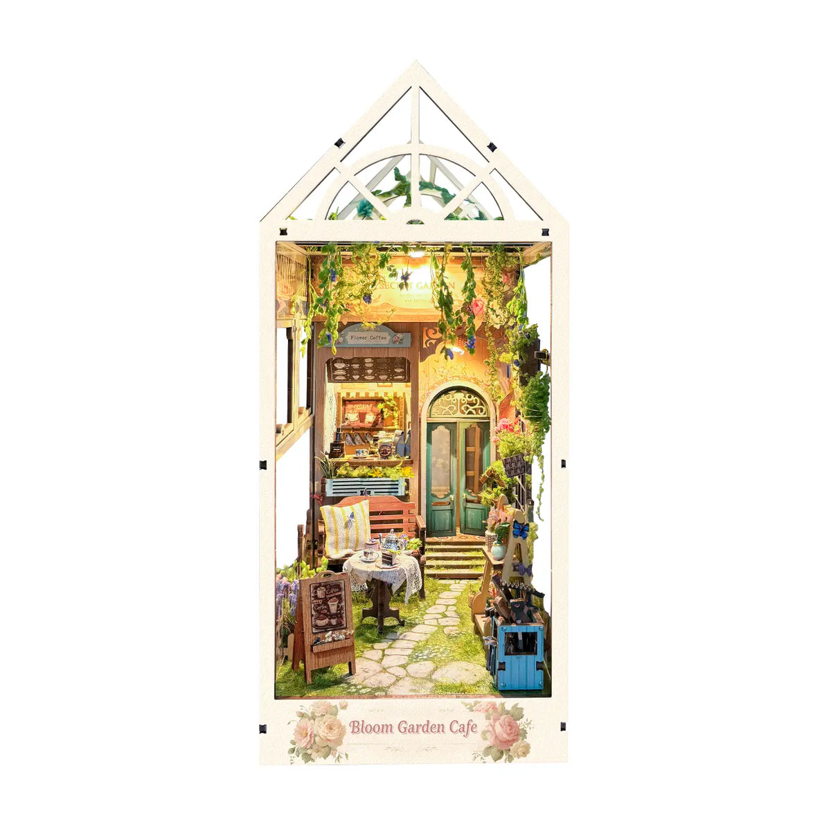 DIY Miniature Book Nook Kit: Bloom Garden Cafe