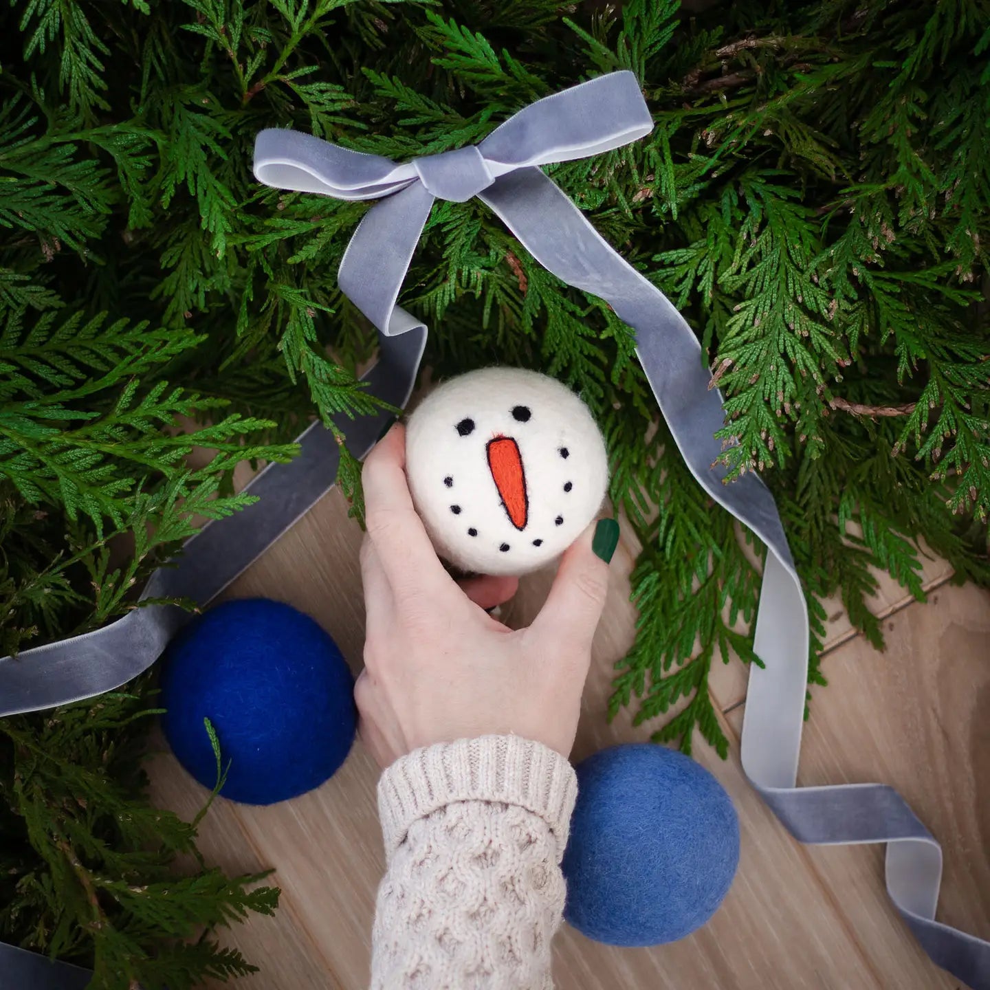 Snowman Blue Dryer Ball Set/3