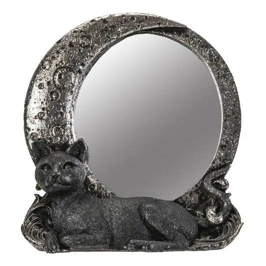 Black Cat on Moon Mirror