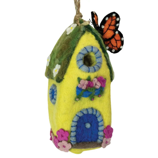 Felted Birdhouse Monarch Cottage