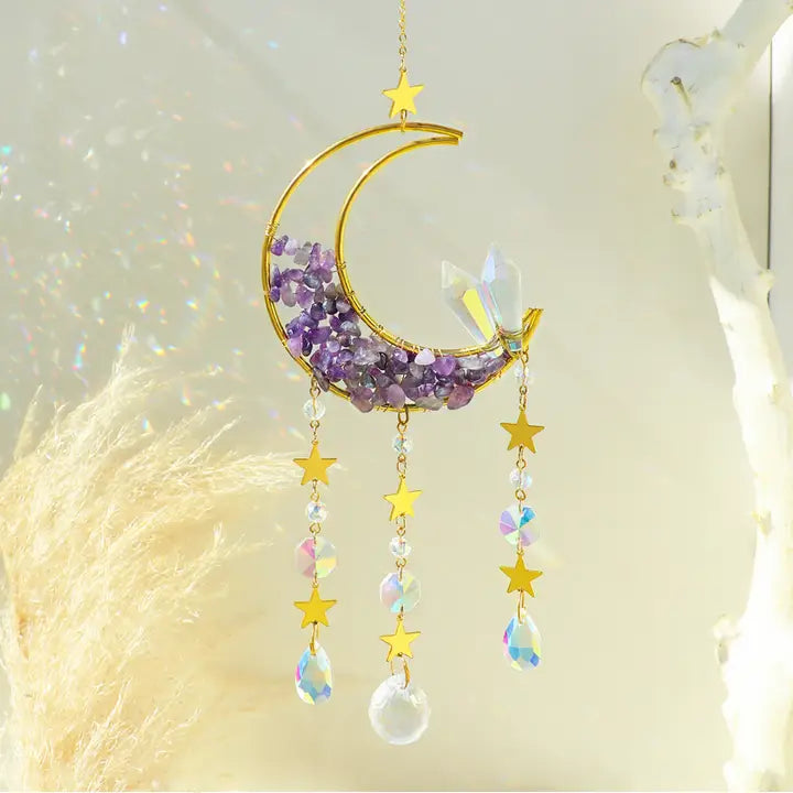 Moon Suncatcher Crystal Prism Wind Chime