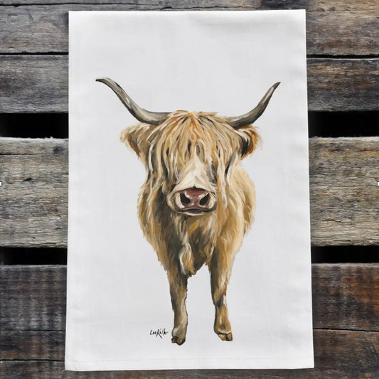 Highland Cow Standing Kitchen Towel