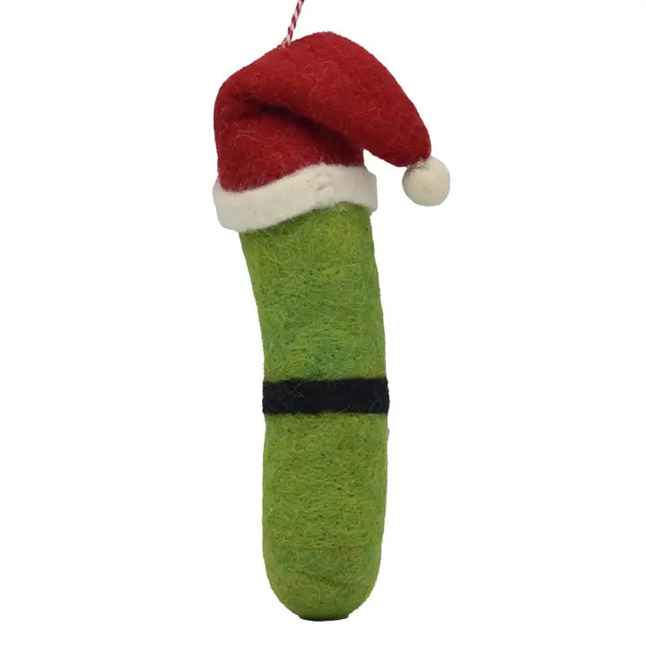Mr Claus Pickle Felt Ornament