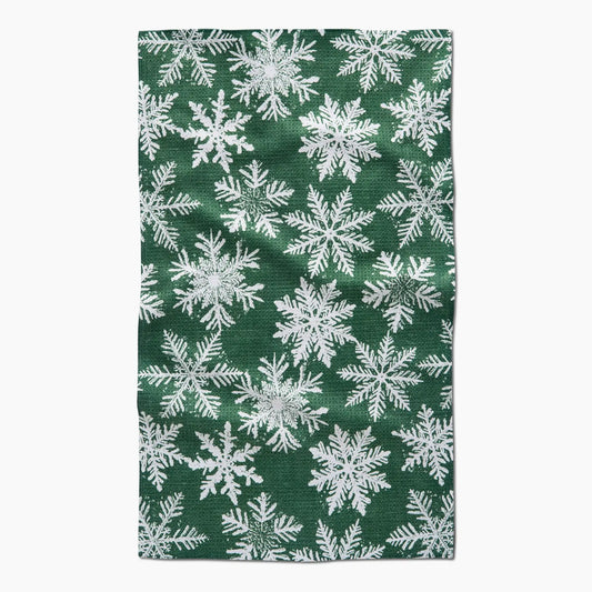 Geometry Tea Towel: Snowy Days Green