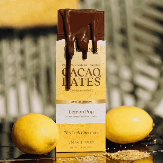 Date Sweetened Dark Chocolate Bar Lemon Pop