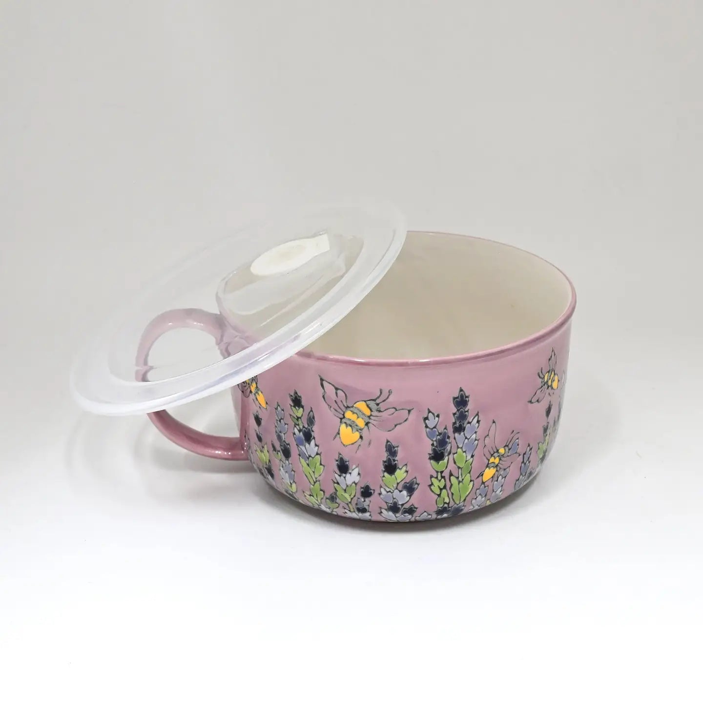 Spring Bee Microwavable Bowl With Handle