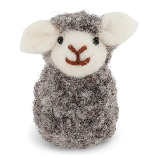 Sitting Sheep - Grey Felted Ornament