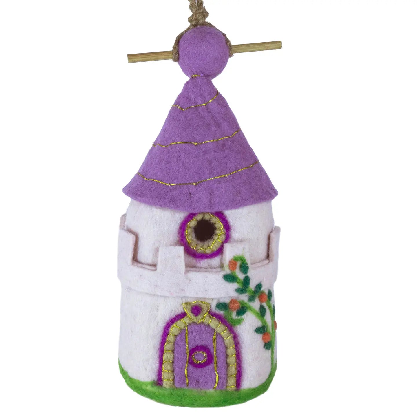 Felted Birdhouse Fairy Castle