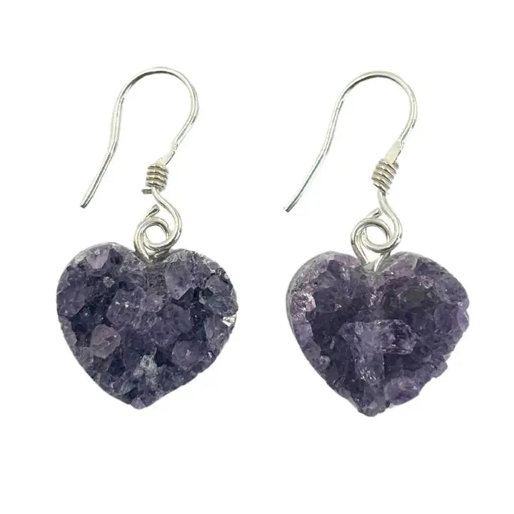 Amethyst Heart Earrings