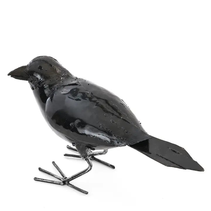 Recycled Metal Crow Sculpture