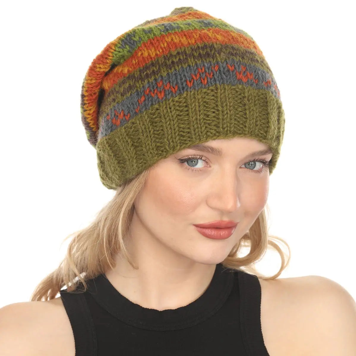 Fair Isle Slouchy Beanie