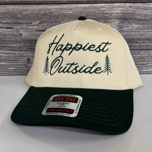 Happiest Outside Embroidered Baseball Hat