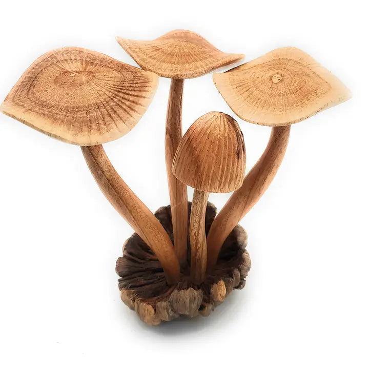 Wooden Mushroom Clump Carved-Extra Large