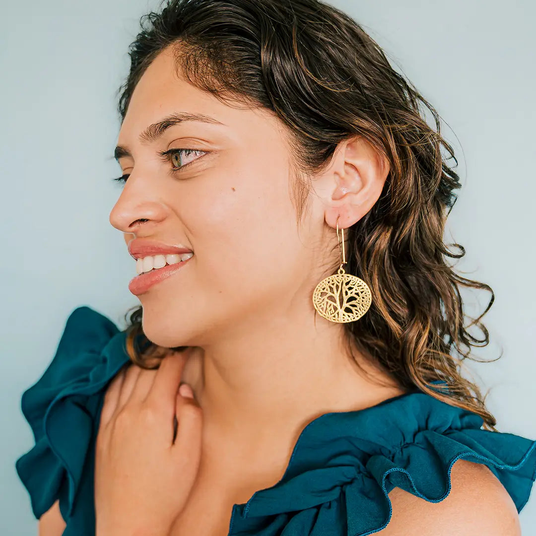 Golden Tree Earrings