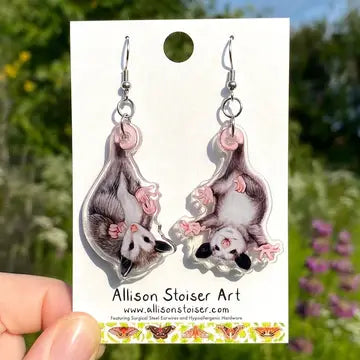 Acrylic Baby Opossum Earrings