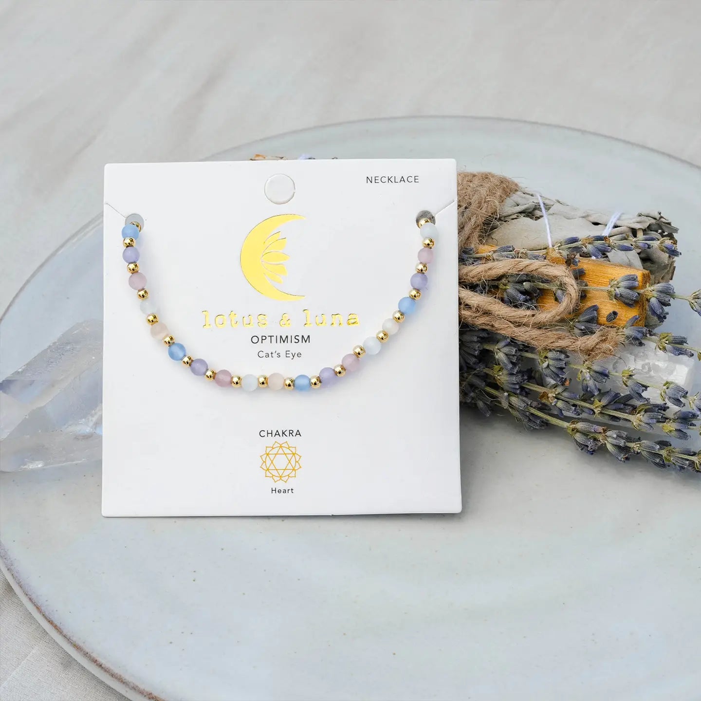 Optimism 4mm Healing Necklace - Gold