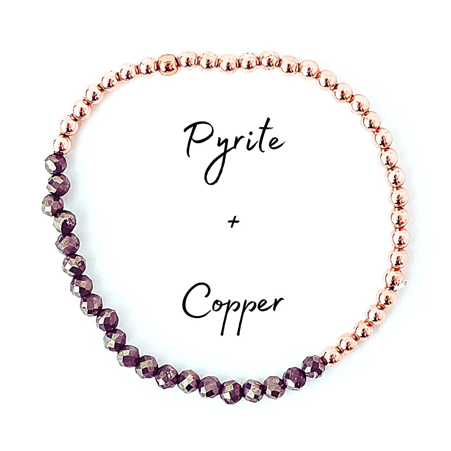 Dainty Copper Bead Gemstone Bracelet