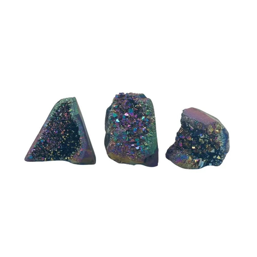 Cut Base Geode Rainbow Aura Small