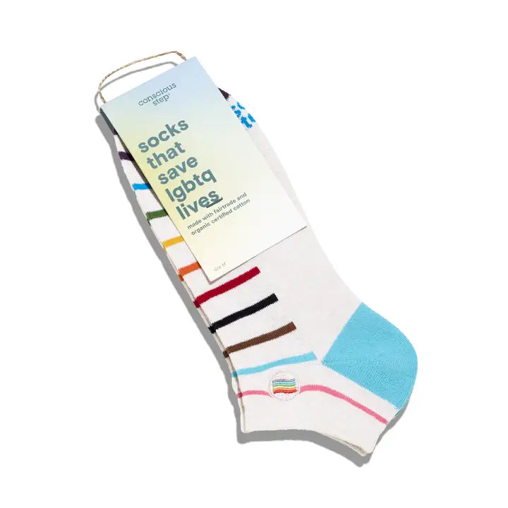 Ankle Socks That Save LGBTQ Lives White Pride Flag