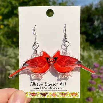 Acrylic Northern Cardinal Earrings