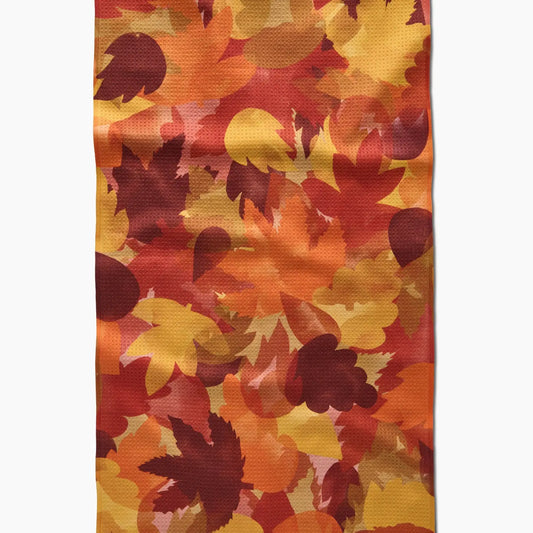 Geometry Tea Towel: Watercolor Fallen Leaves