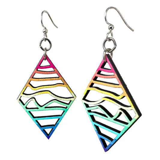 Wooden Earrings - Jane's Diamond