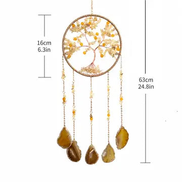 Fortune Citrine Tree of Life Crystal Suncatcher
