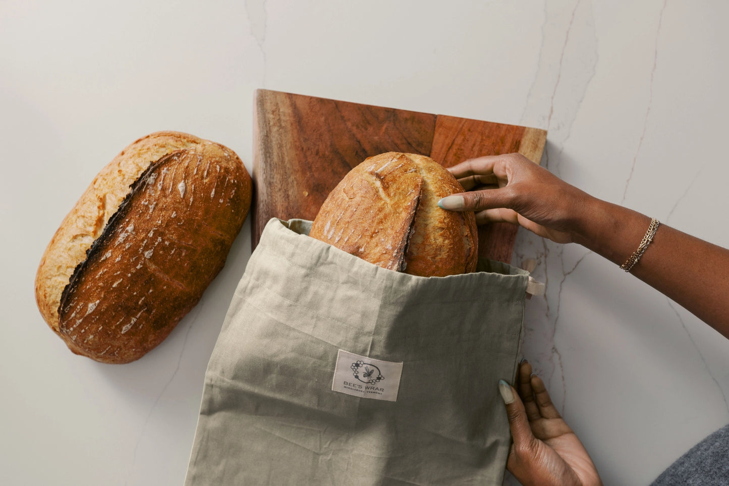 Bees Wrap Reusable Beeswax Lined Bread Bag
