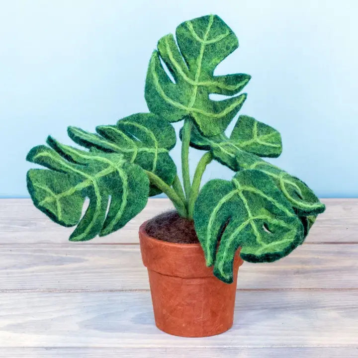 Felted Wool Monstera Plant