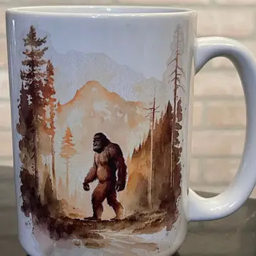 Bigfoot Watercolor Mug 15oz