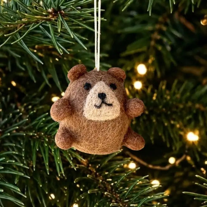 Handcrafted Felt Bear  Ornament