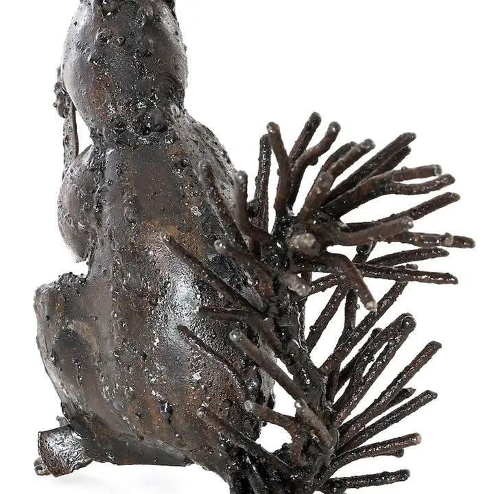 Recycled Metal Squirrel Sculpture