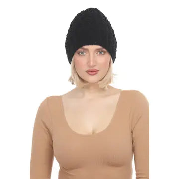 Cable Ribbed Wool Beanie