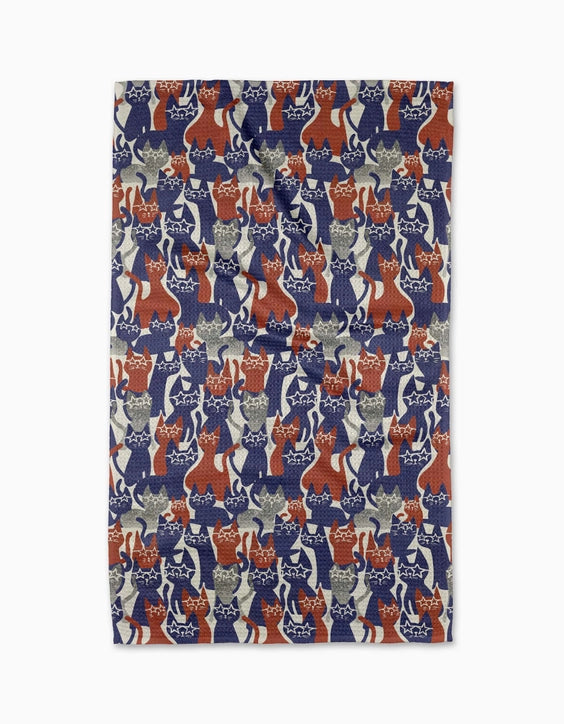 Geometry Tea Towel: Parading Cats