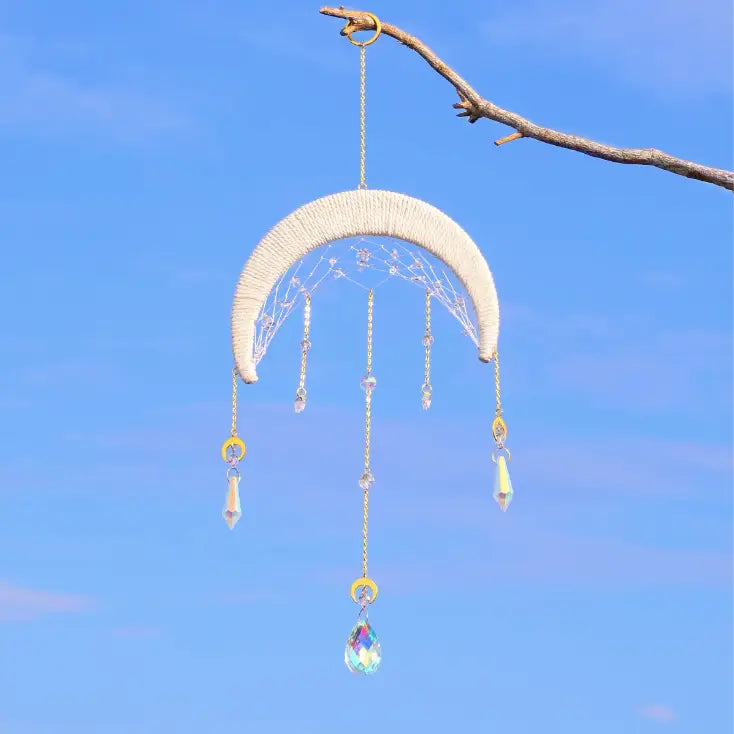 Woven Moon Crystal Prism Suncatcher